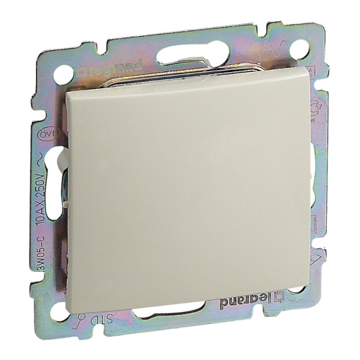 Переключатель 1-клавишный IP44 (проходной) Legrand Valena 774106, цвет слоновая кость