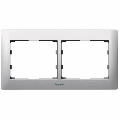 Рамка 2-а «Galea Life» метал, колір — «Brushed Aluminium»