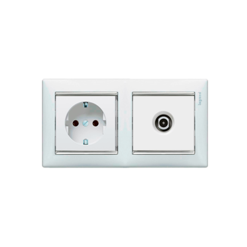 Рамка установча 2-а Legrand Valena 770492, колір «білий/срібний штрих»