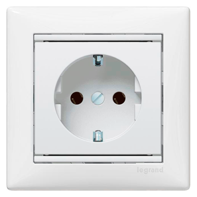 Розетка с заземляющим контактом Legrand Valena 774420 (цвет белый)