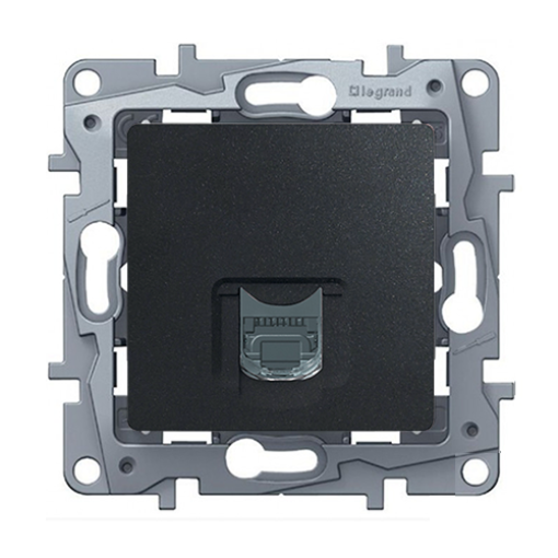 Розетка комп`ютерна 1-а UTP RJ45, 6-категорія Legrand – «Etika» колір антрацит