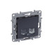 Розетка комп`ютерна RJ45 UTP 5-категорія + телефонна RJ12, Legrand – «Etika» колір антрацит
