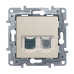 Розетка компьютерная RJ45 UTP 5-категория + телефонная  RJ12,  Legrand – «Etika» цвет слоновая кость