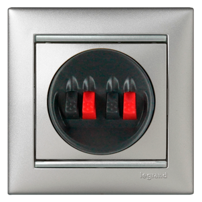 Розетка двойная для колонок Legrand Valena 770124, цвет алюминий