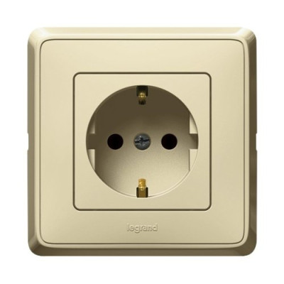 Розетка з/к із захистом Legrand Cariva 773721 колір слонова кістка