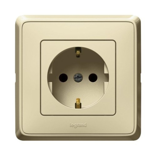 Розетка з/к із захистом Legrand Cariva 773721 колір слонова кістка