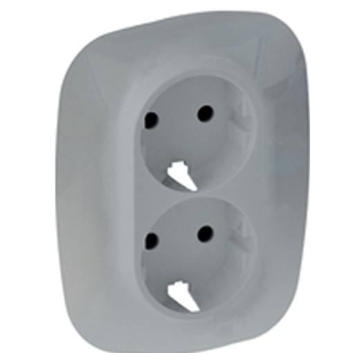 Valena ALLURE Накладка розетки подвійної 2К+З Алюміній