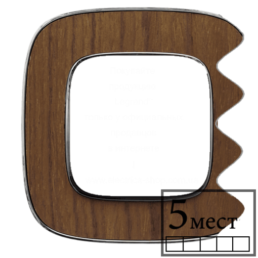 Valena ALLURE Рамка 5 постів горіх