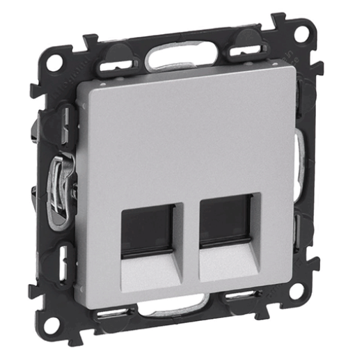 Valena LIFE Розетка комп`ютерна подвійна RJ45 UTP 5cat. алюміній