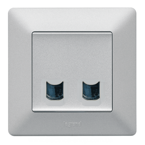 Valena LIFE Розетка комп`ютерна подвійна RJ45 UTP 5cat. алюміній