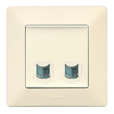 Valena LIFE Розетка комп`ютерна подвійна RJ45 UTP 5cat. слонова кістка
