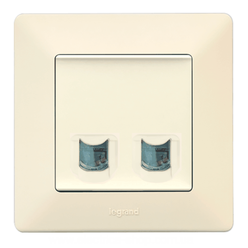 Valena LIFE Розетка комп`ютерна подвійна RJ45 UTP 5cat. слонова кістка