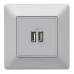 Valena LIFE Розетка USB для зарядки подвійна, алюміній