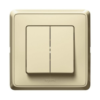 Выключатель 2-кл. Legrand Cariva 773705 цвет слоновая кость