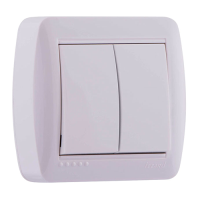 Выключатель 2-клавишный Lezard Demet (белый)