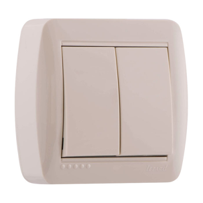 Выключатель 2-клавишный Lezard Demet (крем)