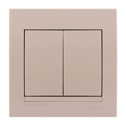 Выключатель 2-клавишный Lezard Deriy (крем)