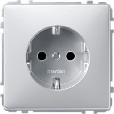 Розетка с з/к и защитными шторками Merten SD MTN2300-4060 Алюминий
