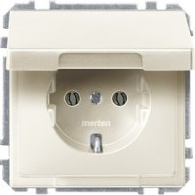Merten SD бежевий розетка 1-а з заземлювальним контактом з кришкою MTN2310-4044