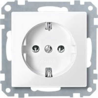 Розетка с з/к и защитными шторками Merten SM MTN2300-0319 полярно-белый