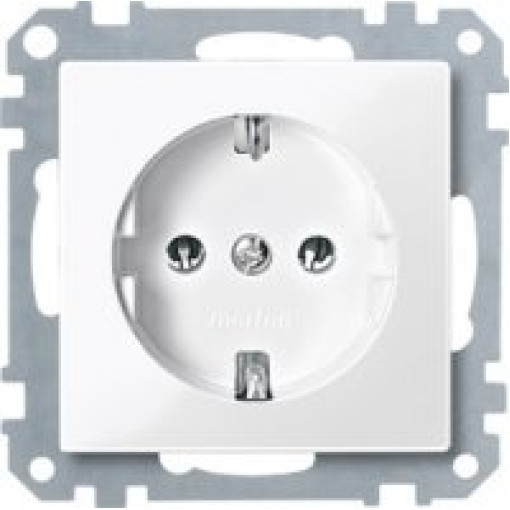 Розетка с з/к и защитными шторками Merten SM MTN2300-0319 полярно-белый
