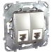 Розетка телефонная RJ-11. 1-м. Unica алюминий MGU3.490.18