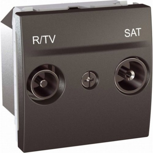 Розетка телевізійна прохідна ТV-R-SAT 2-м. Unica графіт MGU3.456.12