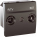 Розетка телевізійна прохідна ТV-R-SAT 2-м. Unica графіт MGU3.456.12