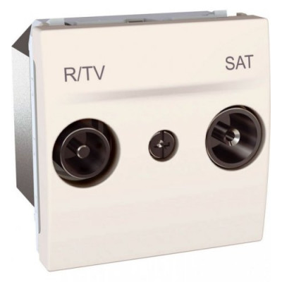 Розетка телевизионная проходная ТV-R-SAT 2-м. Unica слоновая кость MGU3.456.25