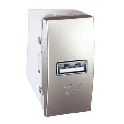 Розетка USB-выход для зарядки 1-модуль. Unica графит MGU3.428.12