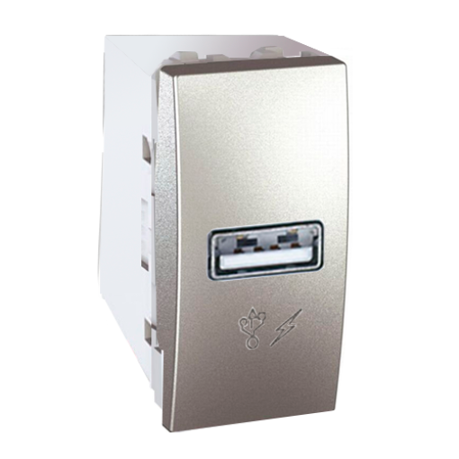 Розетка USB-выход для зарядки 1-модуль. Unica графит MGU3.428.12