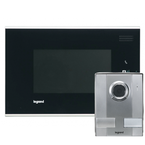 Домофон з кольоровим дисплеєм 7 `` Touch Legrand 369300 чорна панель (комплект)
