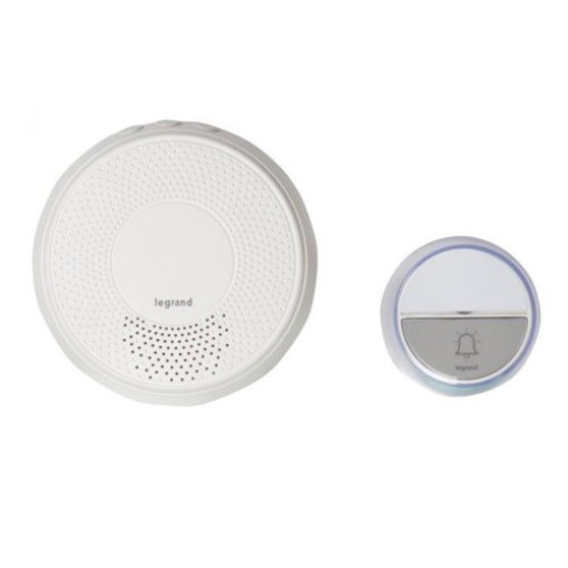 Дзвоник бездротовий комплект КОМФОРТ на батарейках, Legrand 94252 колір білий
