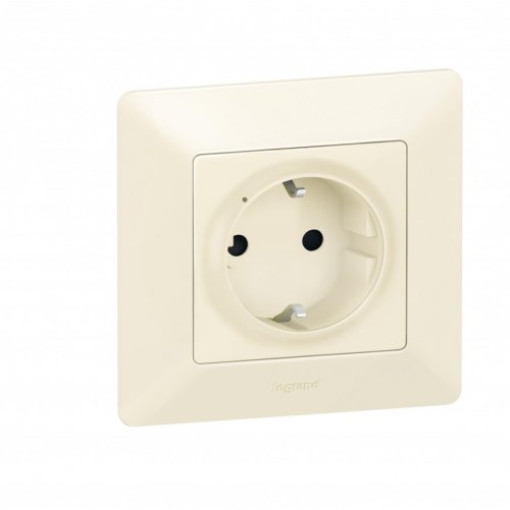 Умная розетка с з/к 16А/230В со шторками Valena Life with Netatmo 752294, слоновая кость