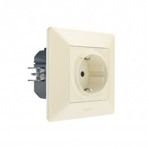 Умная розетка с з/к 16А/230В со шторками Valena Life with Netatmo 752294, слоновая кость