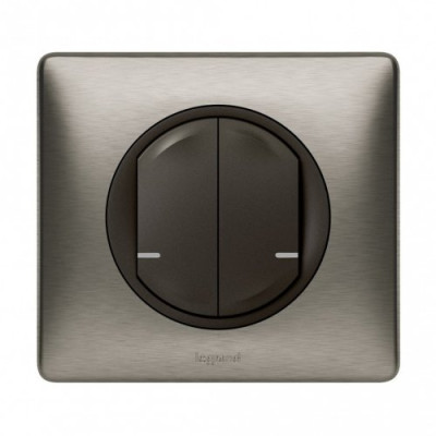 Розумний бездротовий вимикач 2-кл. Celiane with Netatmo 064894, графіт