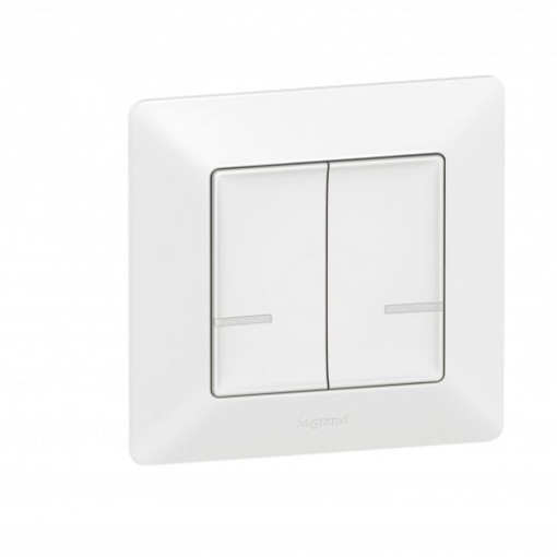 Умный беспроводной выключатель 2-кл. Valena Life with Netatmo 752187, белый