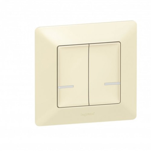 Умный беспроводной выключатель 2-кл. Valena Life with Netatmo 752287, слоновая кость
