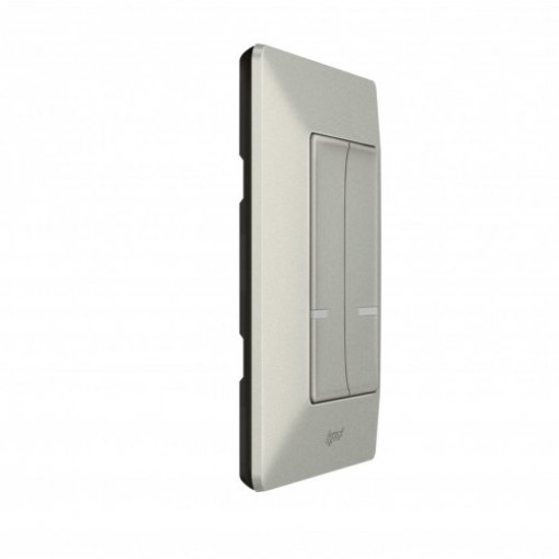 Умный беспроводной выключатель 2-кл. Valena Life with Netatmo 752387, алюминий Умный беспроводной выключатель 2-кл. Valena Life with Netatmo 752387, алюминий