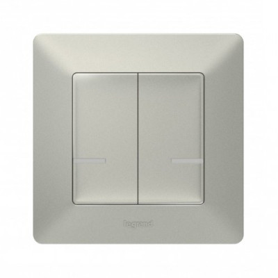 Розумний бездротовий вимикач 2-кл. Valena Life with Netatmo 752387, алюміній Розумний бездротовий вимикач 2-кл. Valena Life with Netatmo 752387, алюміній