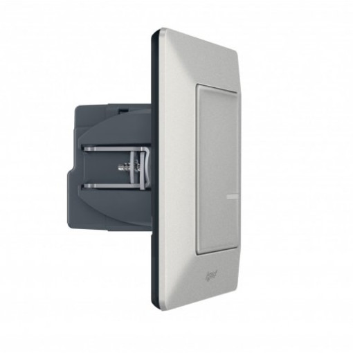 Розумний провідний вимикач освітлення з опцією димира Valena Life with Netatmo 752384, алюміній