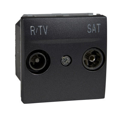 Розетка телевизионная одиночная ТV-R-SAT 2-м. Unica графит MGU3.454.12