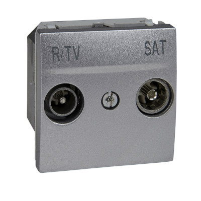 Розетка телевизионная одиночная ТV-R-SAT 2-м. Unica алюминий MGU3.454.30