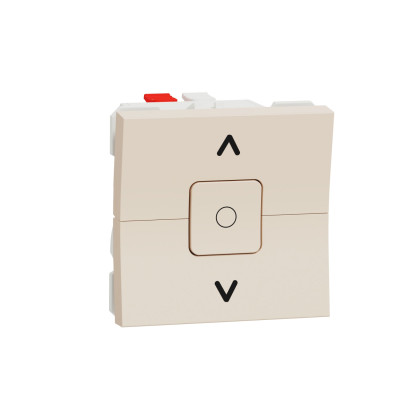 Выключатель для жалюзи 2-клавишный схема 4, 6А 2 модуля бежевий Unica New NU320844