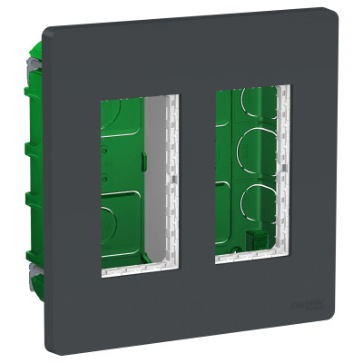 Блок unica system+ скрытая вставка 2х2 антрацит NU172454