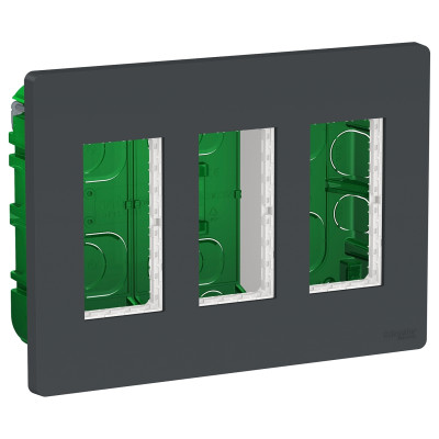 Блок unica system+ скрытая вставка 3х2 антрацит NU173454