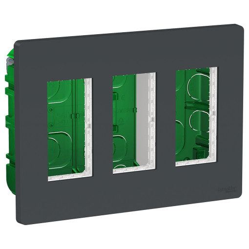 Блок unica system+ скрытая вставка 3х2 антрацит NU173454