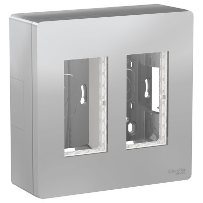 Блок unica system+ открытая вставка 2х2 алюминий NU122430
