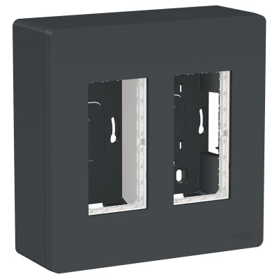 Блок unica system+ открытая вставка 2х2 антрацит NU122454