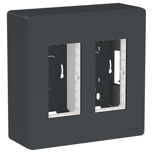 Блок unica system+ відкрита вставка 2х2 антрацит NU122454